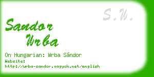 sandor wrba business card